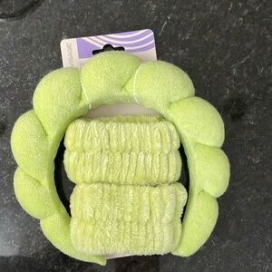 Spa Headband for Washing Face Wristband Set